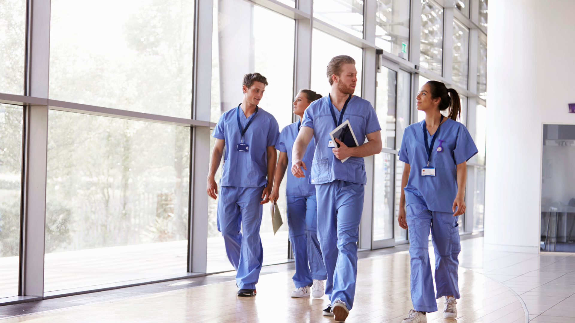 A picture of healthcare professions standing together